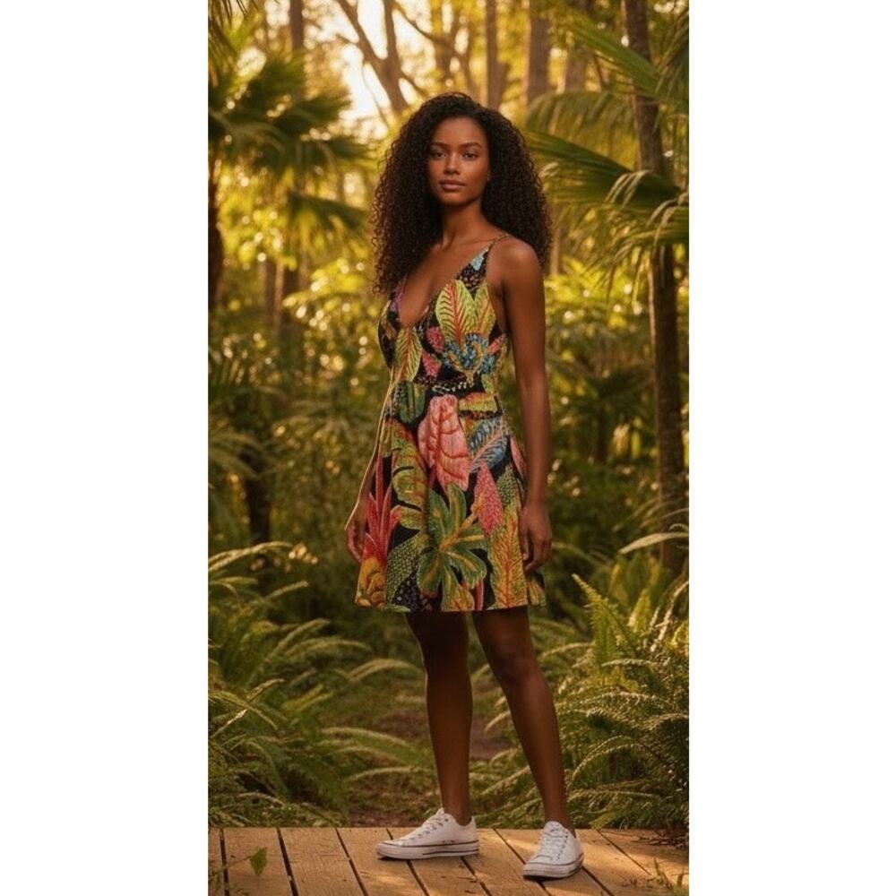 Vintage Farm Rio Tropical Mini Dress size L - Picture 2 of 10